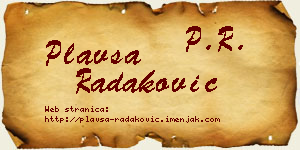 Plavša Radaković vizit kartica